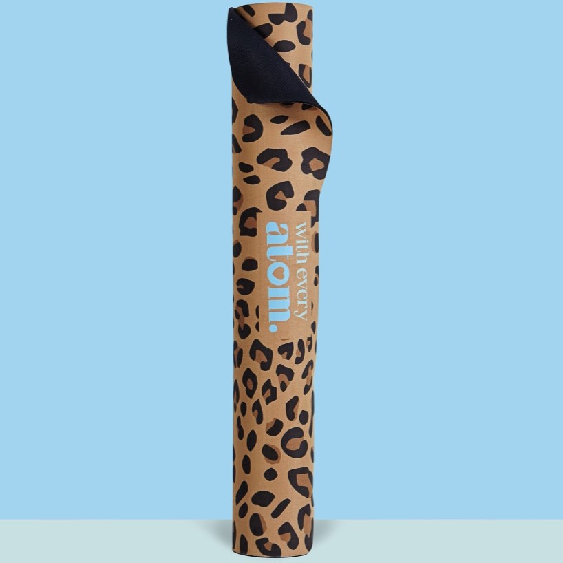 Vegan Leather Yoga Mat, Luxe Cheetah